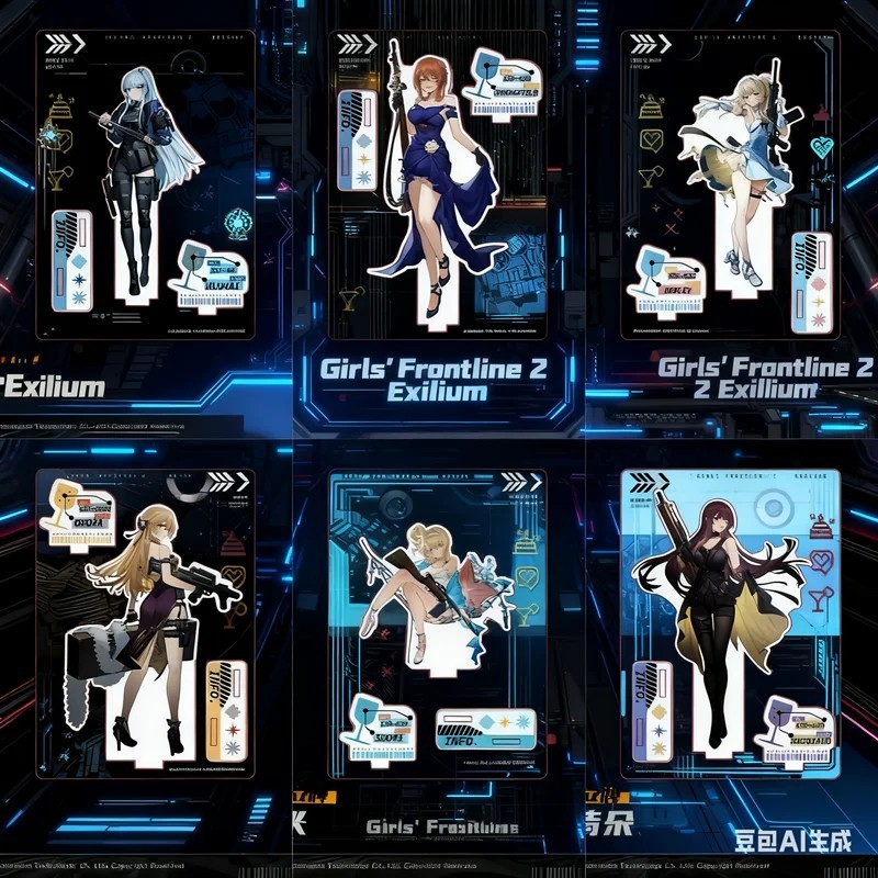 Mô hình Standee anime Girls Frontline 2 Exilium mica nhân vật HK416 Klukai Springfield Macchiato tra