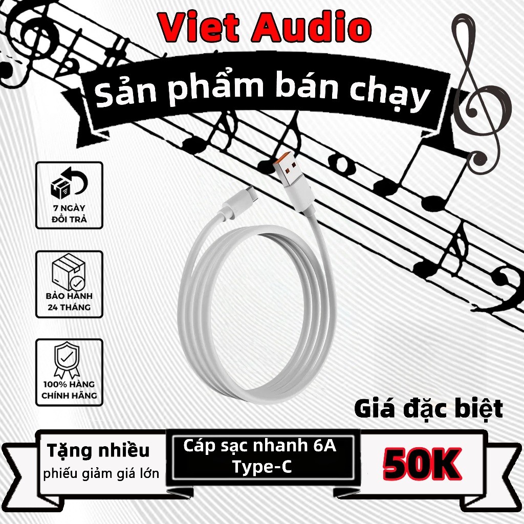 Cáp sạc type-c 6A cáp dữ liệu