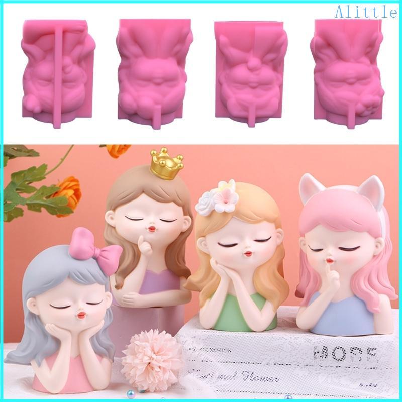 Khuôn Nhựa Bê Tông DIY Hình Hoa Cô Gái Alia - Phụ Kiện Trang Trí dễ dàng sử dụng