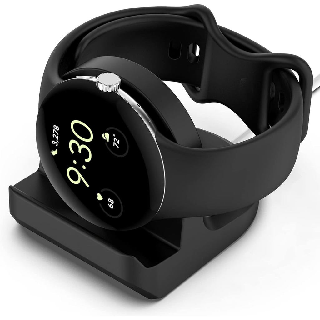 Đế sạc cho Google Pixel Watch, Đế sạc bằng silicon cho Bộ sạc chính hãng của Google Pixel Watch (Đen