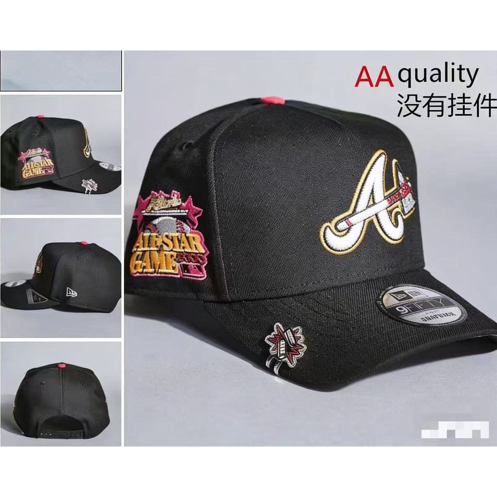 Mũ bóng chày Atlanta Braves chất lượng 9FIFTY Snapback, màu đen unisex