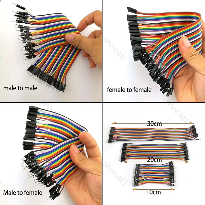 10 / 20 / 30cm Nam Sang Nam Nữ 40Pin Jumper Dây Kết Nối Dây Breadboard Jumper Cáp Cho DIY Kit VN18B1