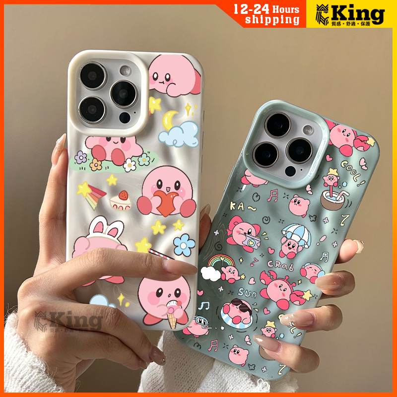 Ốp Lưng iPhone Vân Bóng Màu Kẹo Hàn Quốc Dễ Thương Mềm Chống Sốc Cho kirby_yeu_thuong iP 7/8/X/XS/11