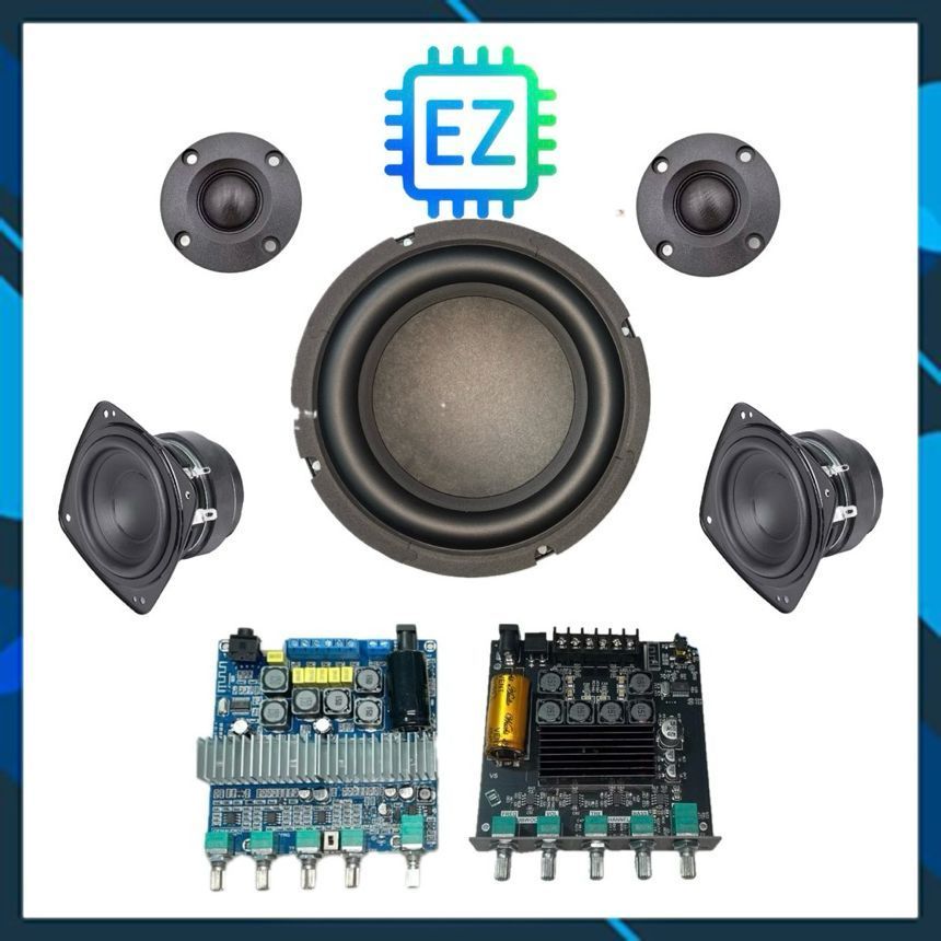Combo làm loa 2.1 200W, Mạch TB21/Gemaudio 2.1 + Sub HK 6.5 + midtreble JBL Boombox 3 + treble luạ k
