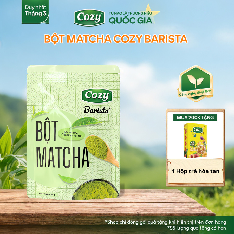 [LIVESTREAM] Bột Matcha Cozy Barista, Bột Trà Xanh Pha Matcha Latte Dây Chuyền Sản Xuất Nhật Bản