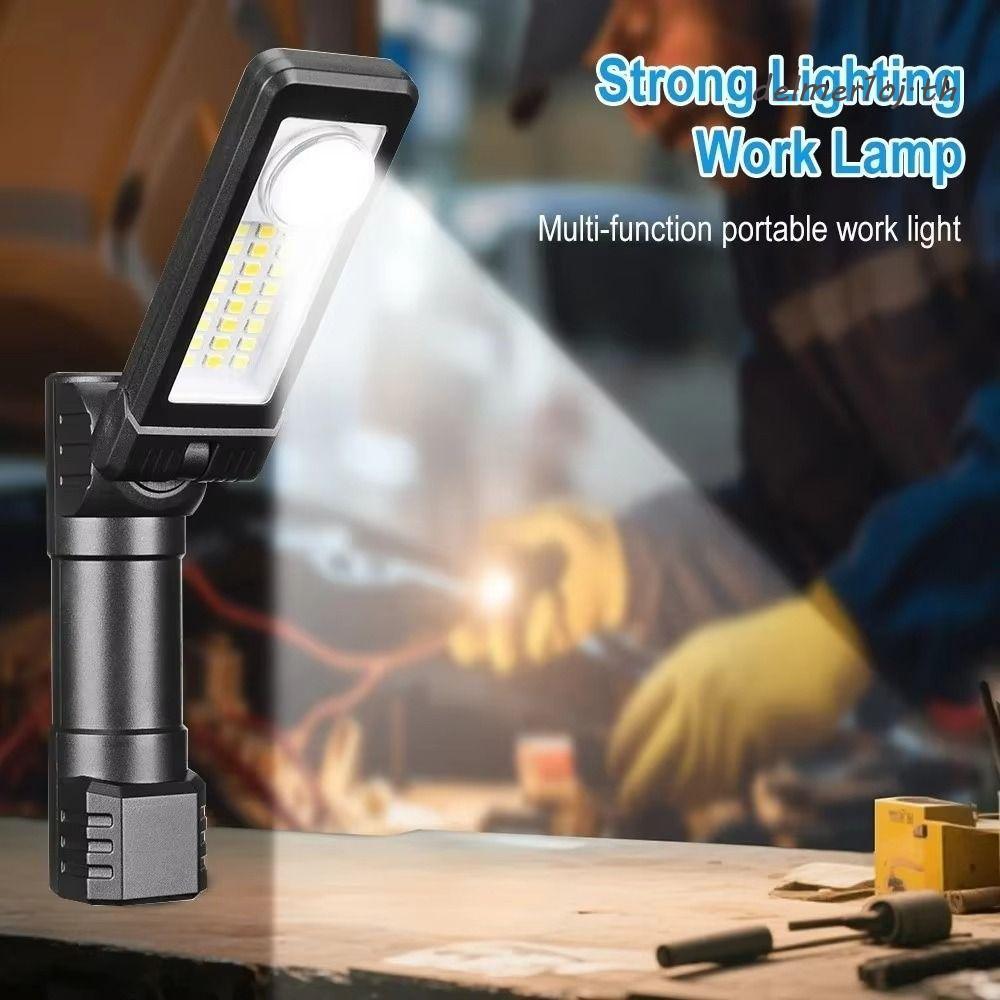 Đèn LED làm việc DELMER1OJ COB, Đèn pin sạc 600 LM Độ sáng Loại C, Pin đuôi 1200 mAh Thiết kế chống 