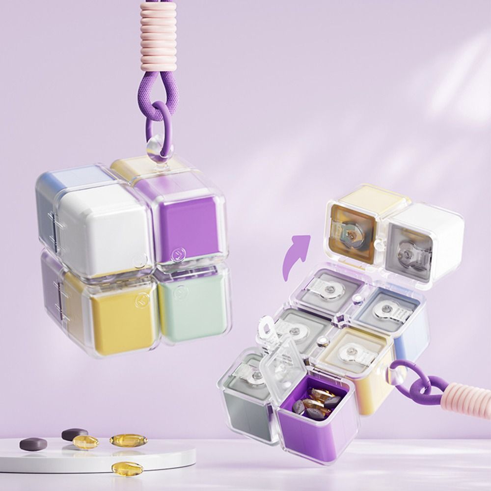 8 Lưới Magic Cube Hộp Chống Ẩm Ic Pill Organizer Sáng Tạo Kín Bảy Ngày Hộp Đựng Thuốc Cho HomeTravel