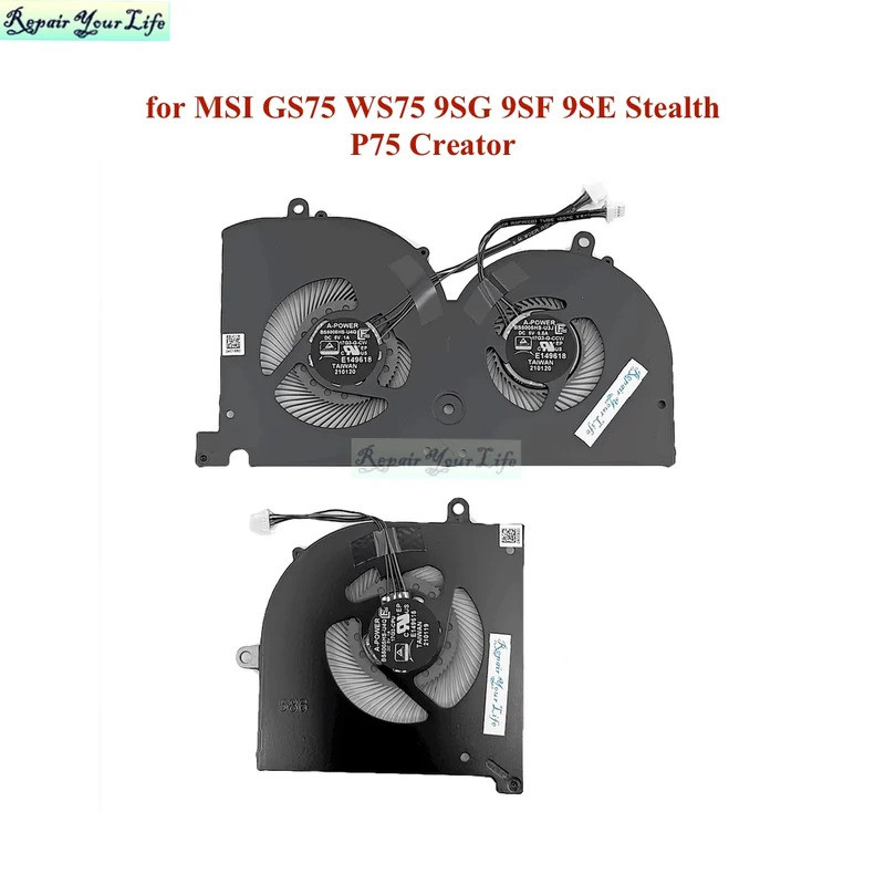 HL BS5005HS-U4Q Laptop CPU GPU Quạt Làm Mát Cho MSI GS75 9SG 9SF 9SE Stealth P75 Creator MS-17G1 17G