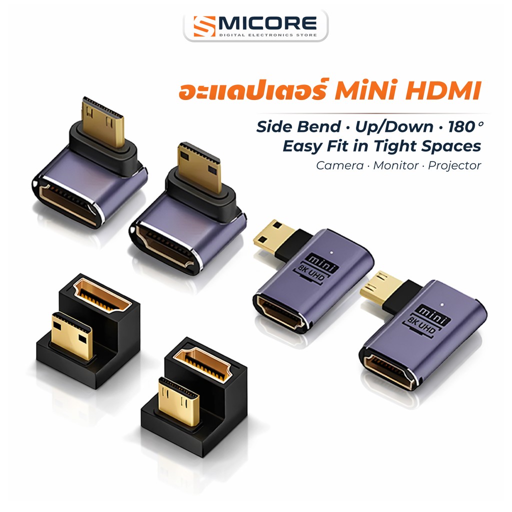 Bộ chuyển đổi HDMI Female, Bộ chuyển đổi HDMI Mini, hỗ trợ 8K60Hz 4K120Hz, được sử dụng với máy ảnh,