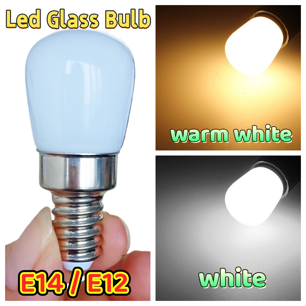 Bóng đèn thủy tinh chiếu sáng LED AC220V / 110V E14 / E12 LED Đèn tủ lạnh 2W Đèn ngủ nhỏ Màu trắng ấ