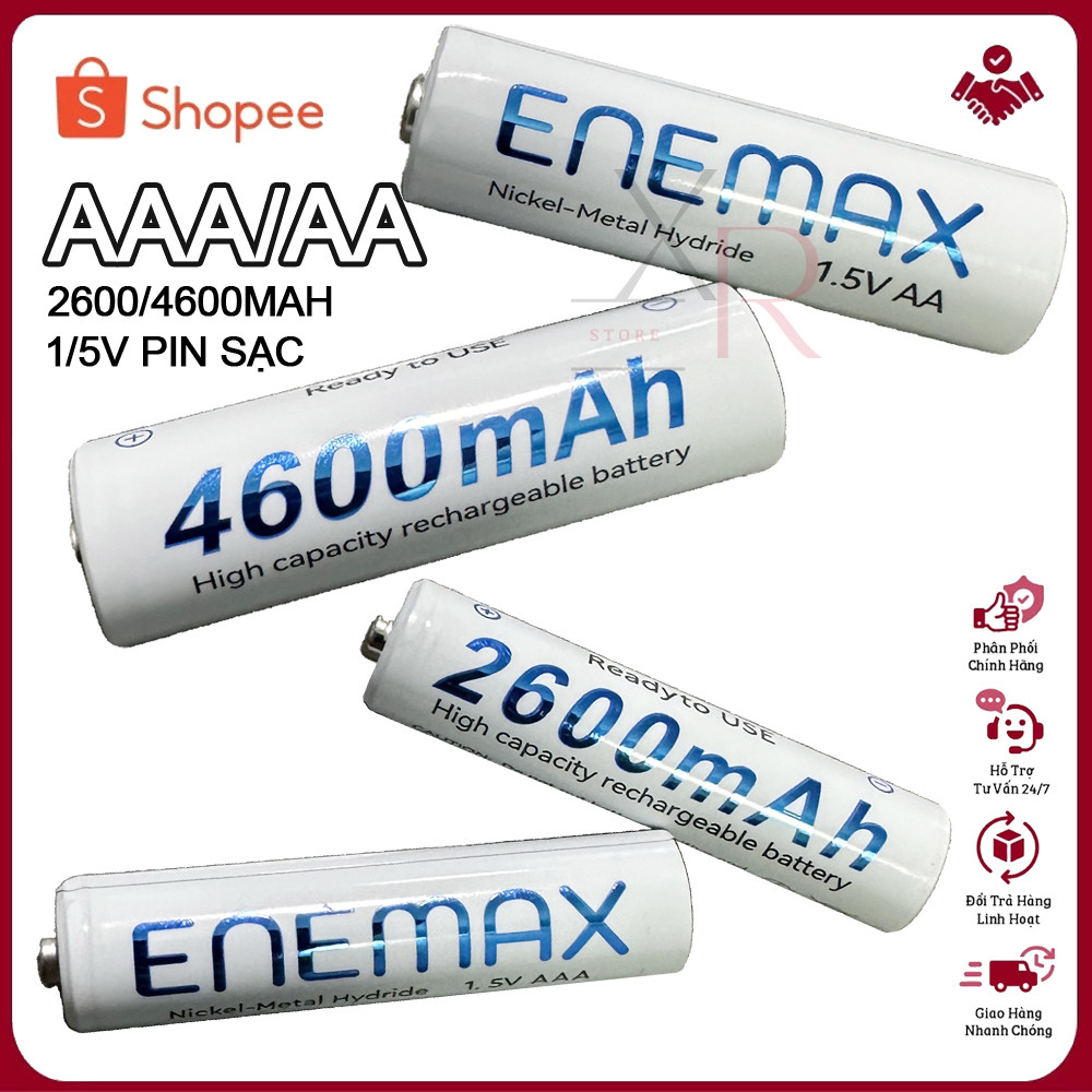 ENEMAX Pin AAA 2600mAh 1.5V - Pin Sạc - Sản xuất tại Nhật Bản - Dùng Cho Đèn, Đồ Chơi, Mouse, Remote