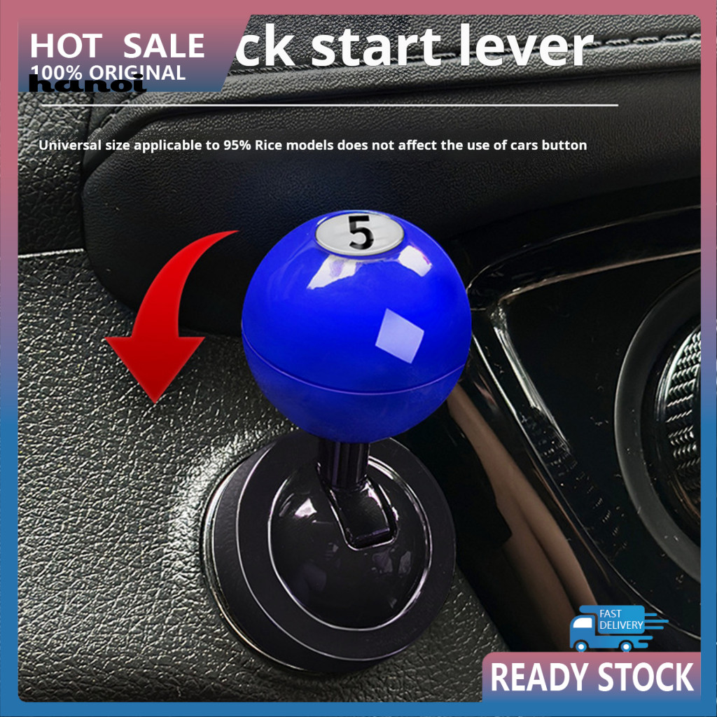 HAN _ Push Start Button Cover One-click Start Shift Lever Universal Metal Engine Start Button Cover 