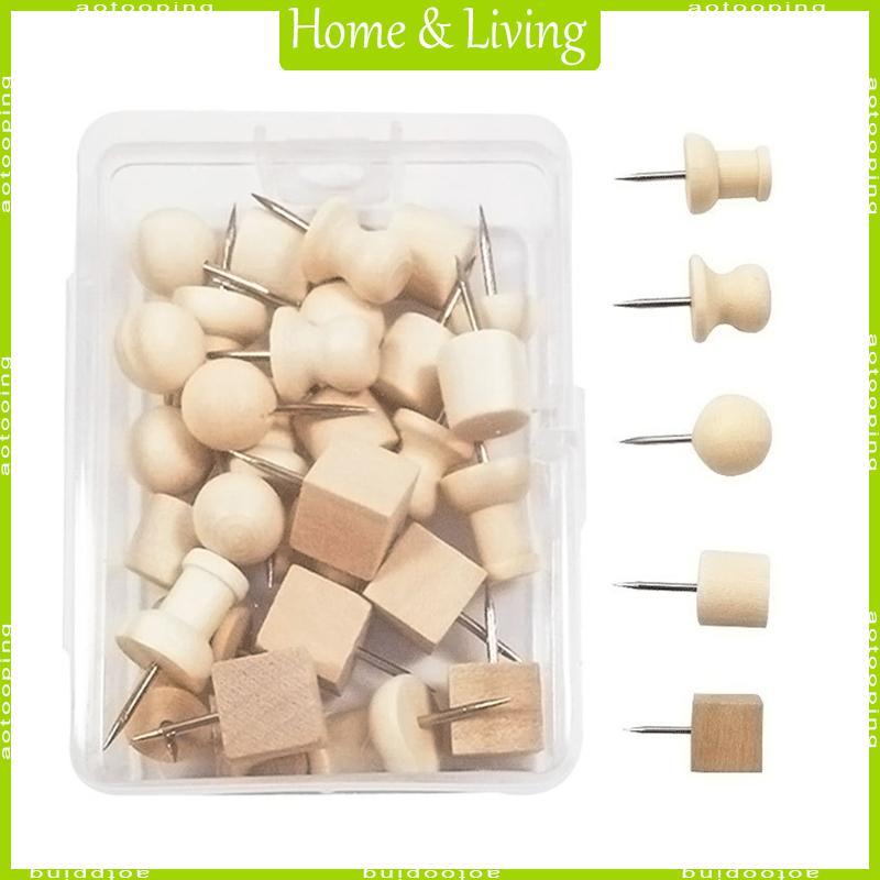 AOTO 30 Chiếc Pushpin Bộ Lý Tưởng Cho Văn Phòng Tại Nhà Trường Học Nút Chai Ban Tin Nhắn Boa