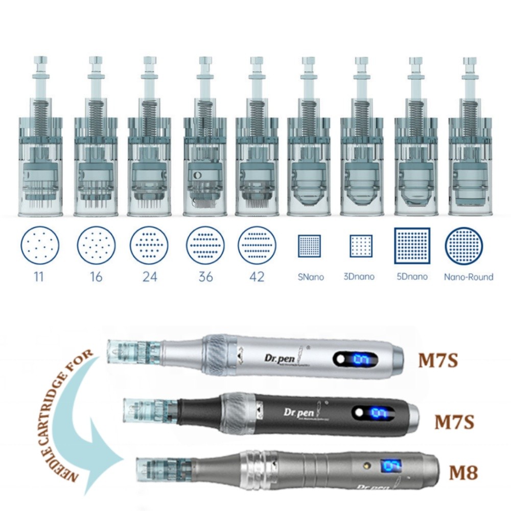 Bút Dr M8 Kim Hộp Mực Bayonet 11Pins 16Pins 36Pins 42Pins Kim Nano MTS Micro Needling Dr Pen M8 M7S
