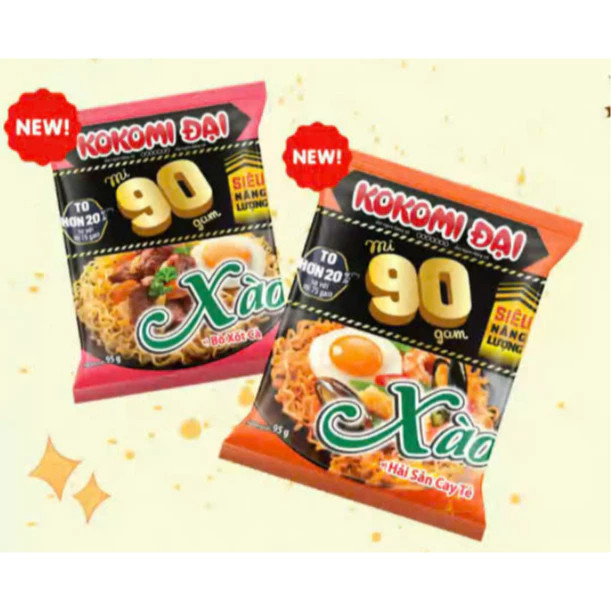 [Gói Lẻ] Mì Xào Kokomi Đại 95g Vị Bò Xốt Cà, Hải Sản Cay Tê