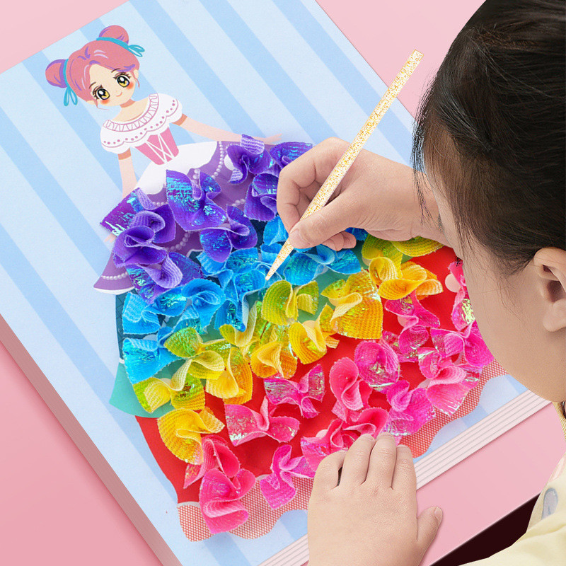 [Sẵn sàng] Giáo dục trẻ em Poke Music Fantasy Princess diy Dress-up Book Girl Sticker Painting Creat