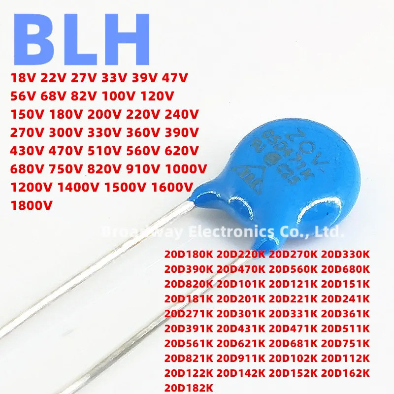 10 Chiếc Biến Thể piezoresistor 20MM 20D241K 240V 20D271K 270V 20D301K 300V 20D331K 330V 20D361K 360