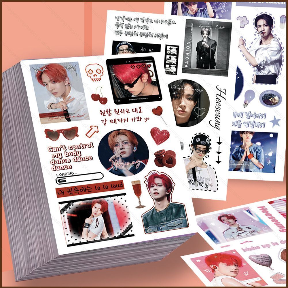 MG1 8 Tờ / bộ ENHYPEN HEESEUNG Dán Lee Heesung Graffiti Notebook Hành Lý Chống Thấm Nước Trang Trí M