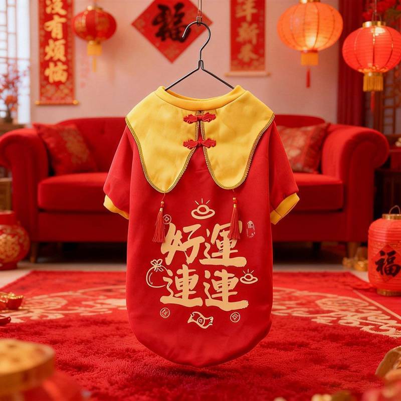 New Year Dog Clothes Large and Medium Size Border Collie Samoyed Husky Alaska plus Velvet Warm Inter