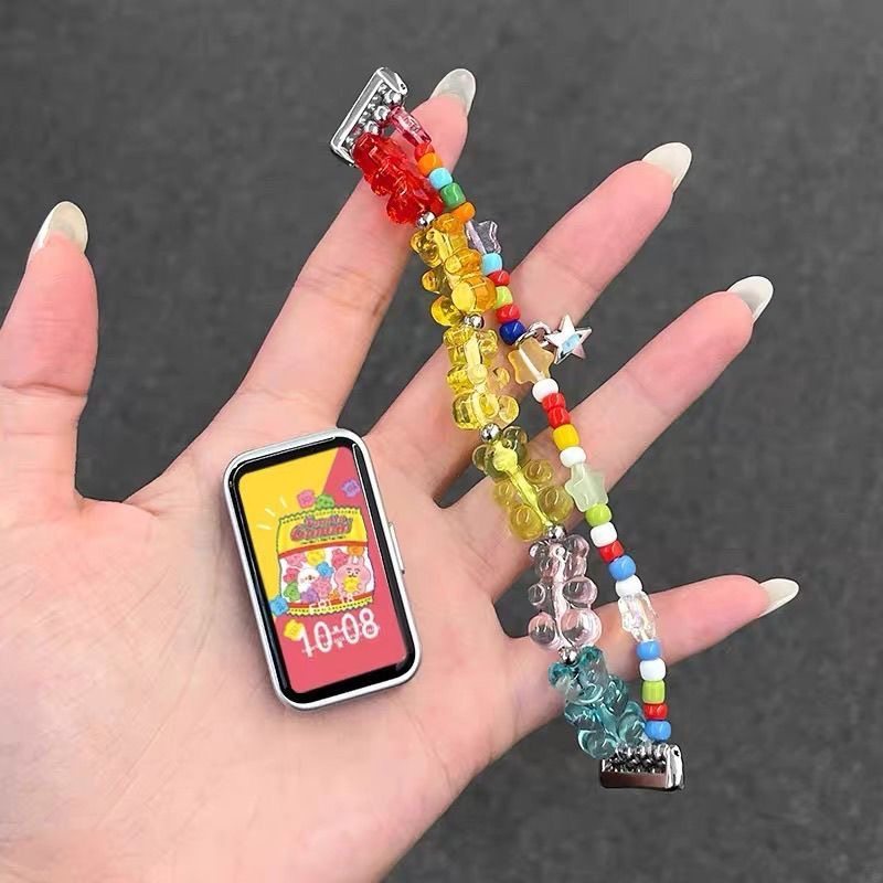 Papa Cat Sỏi Thích Hợp Cho Vòng Tay Xiaomi Dây Đeo 10 / 9 Đính Hạt Dây Bện 8nfc Dây Đeo Tay Huawei 1