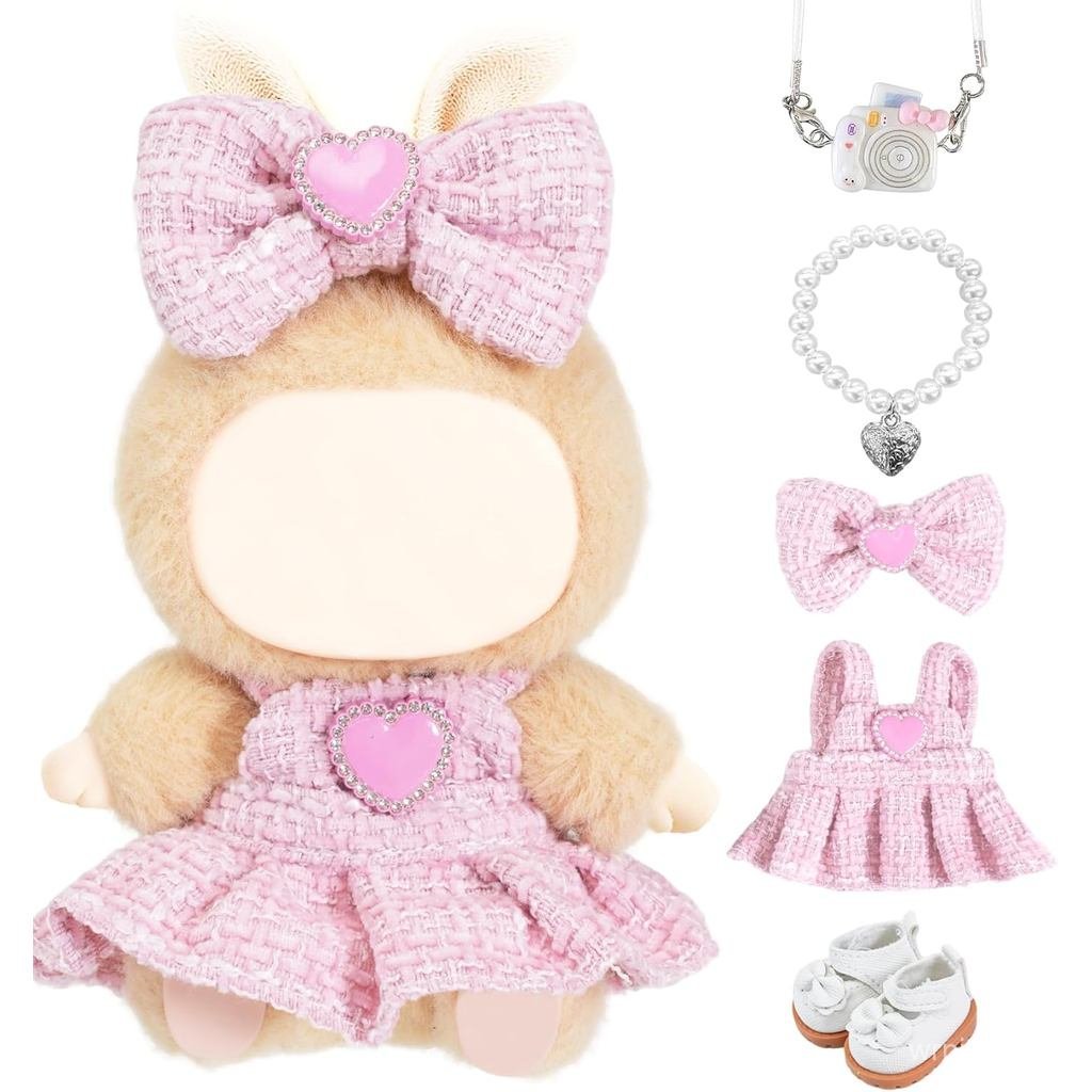 Bộ 5 Quần Áo Búp Bê Dễ Thương Cho Labubububu 17 cm Thiết Kế Váy Trang Phục Mù Hộp Bí Ẩn Phụ Kiện Min