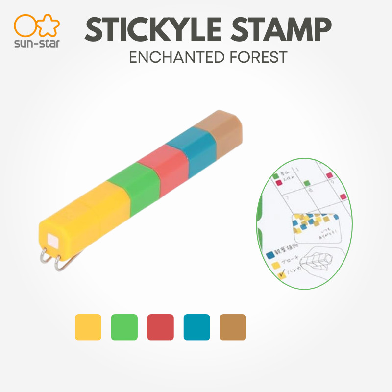 SUN‑STAR Stationery Water-Based Ink Stickyle Stamp - Enchanted Forest S3222993, Japan Diary/ Journal