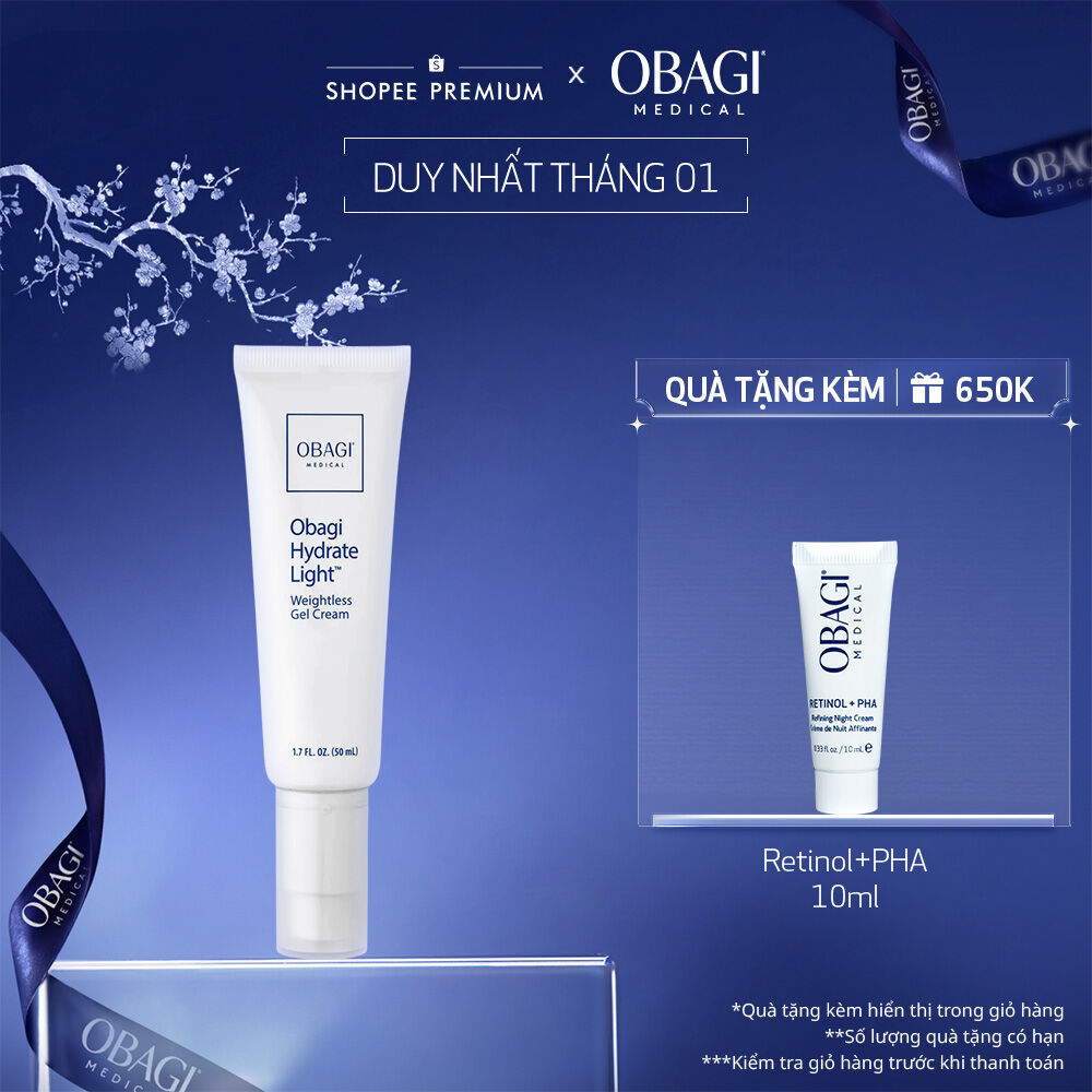 [Voucher SVIP 18%] Kem Dưỡng Dạng Gel Mỏng Nhẹ Cấp Ẩm Lên Đến 24h Obagi Hydrate Light ™