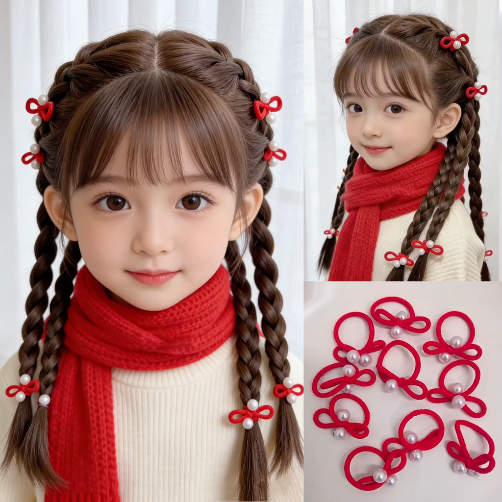 10 Cái / Dây Buộc Tóc Nơ Trẻ Em Dây Buộc Tóc Ngọt Ngào Đầu Thoáng Mát Dây Buộc