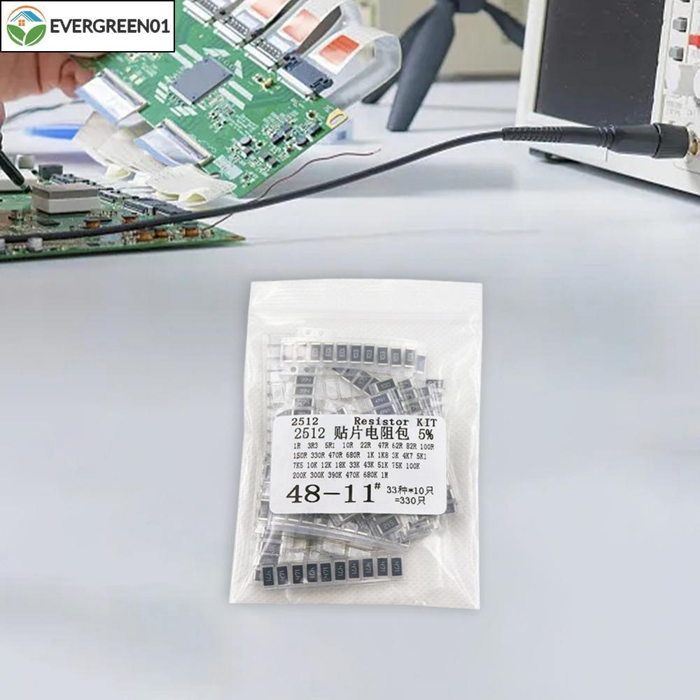 <Evergreen>330pcs For SMD Resistor Kit 2512 33 Values 1R to 1M Ohm 5% for Engineers
