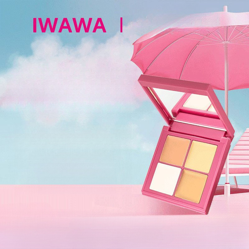 Iwawa Bốn Màu Che Khuyết Điểm Điểm Mụn Vết Thâm Mắt Đen Vòng Tròn Dưỡng Ẩm Lâu Dài Đa Chức Năng Che 