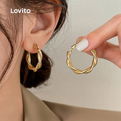 Lovito Khuyên Tai Thời Trang Hàn Quốc Đơn Giản Thường Ngày LFA111128