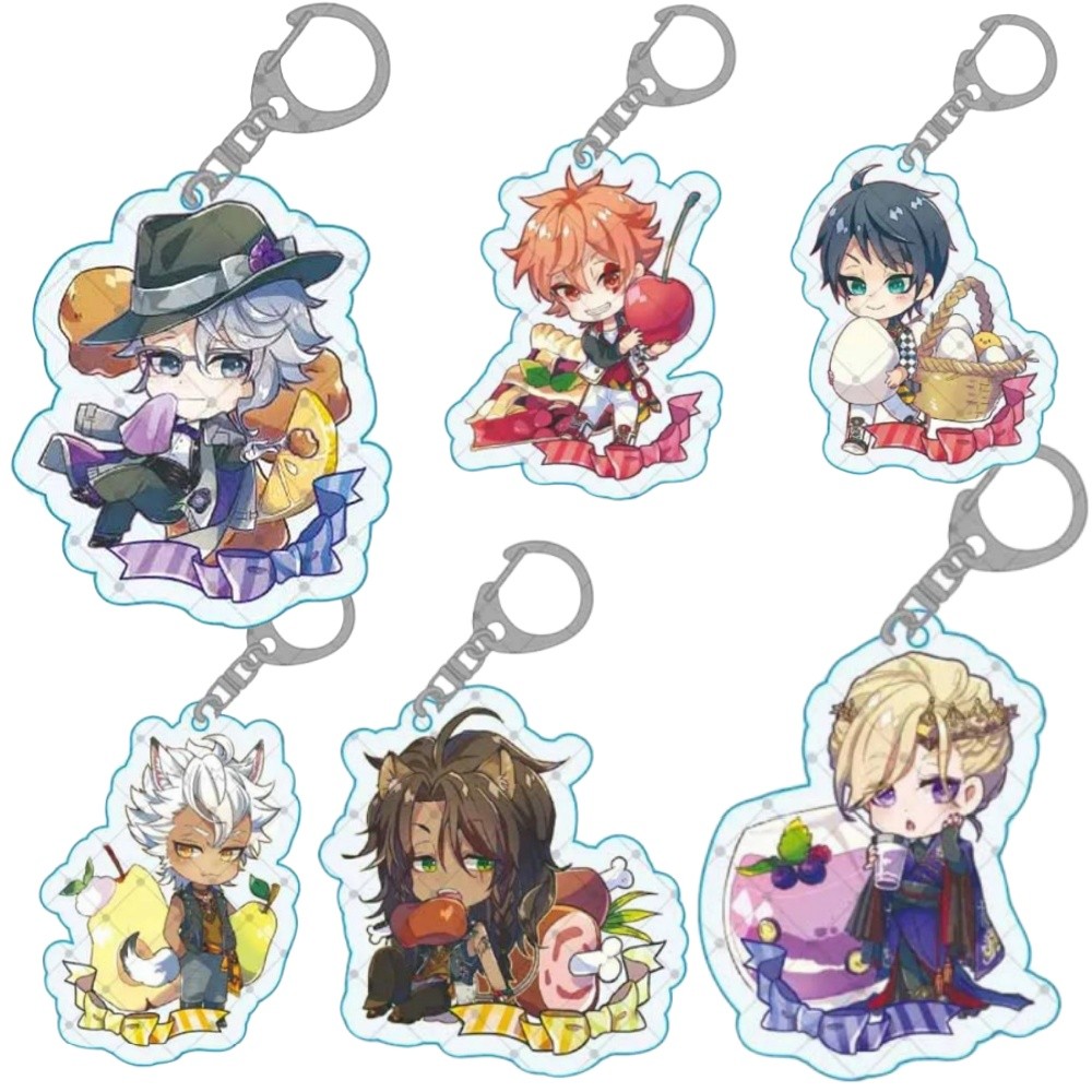 Hot Anime Twisted Wonderland Game Gusteau Series Peripheral Acrylic keychain Malleus Cater Kalim Leo