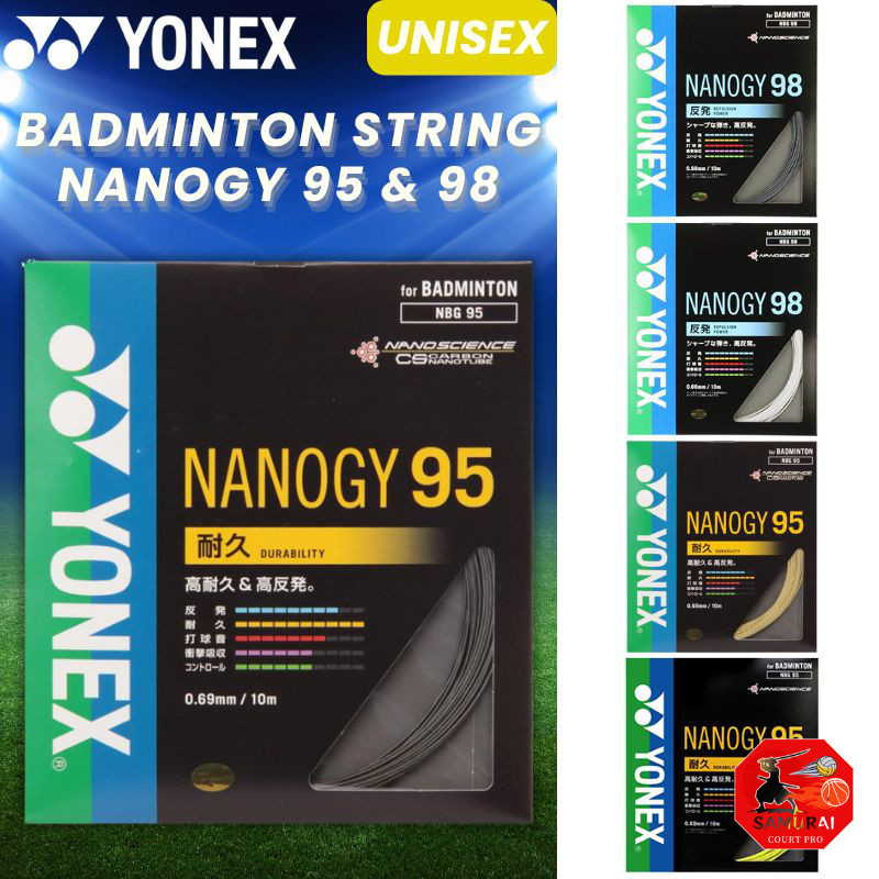 YONEX Badminton String NANOGY95 (0.69mm) NBG95 & Nanogy 98 (0.66mm) NBG98