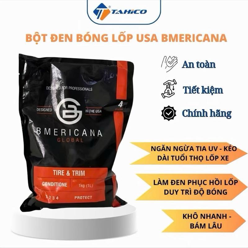 Bột Bóng Lốp BMERICANA Siêu Đen Siêu Bóng 1Kg Pha Được 10L Dung Dịch Nước Bóng Lốp - Phụ Kiện Dưỡng