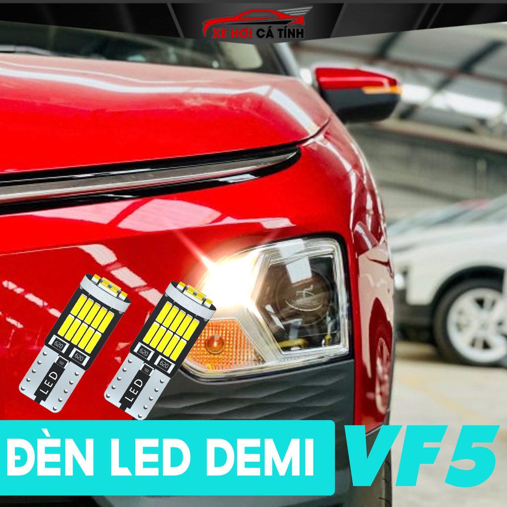 1 cặp (2 CHIẾC) VF5 Bóng Đèn Led Demi T10/W5W - Trắng/Xanh băng/Đỏ/Vàng/Hồng/Xanh chanh