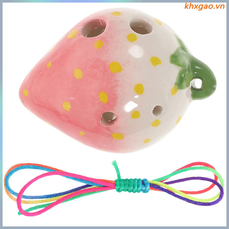 Gốm Ocarina 6 Lỗ Hình Dâu Tây Mới Bắt Đầu Nhạc Cụ Gió Cho Trẻ Em khxgao