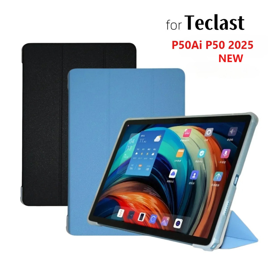 Vỏ Thông Minh Cho Teclast P50 Plus P50 Ai 2025 P50 Vỏ Máy Tính Bảng Gấp Da PU Có Vỏ Lưng TPU Mềm Tự 