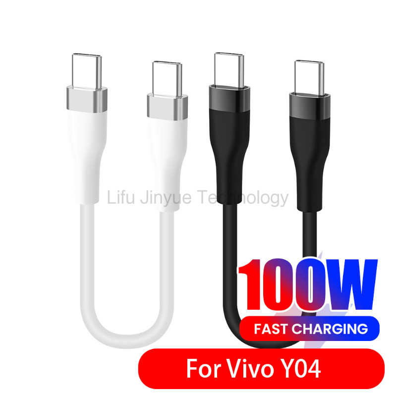 LIKAIYUE loại c sạc cáp ngắn 25cm Type-C sang Type-C dây sạc ngắn cho cáp sạc nhanh Vivo Y04 USB C
