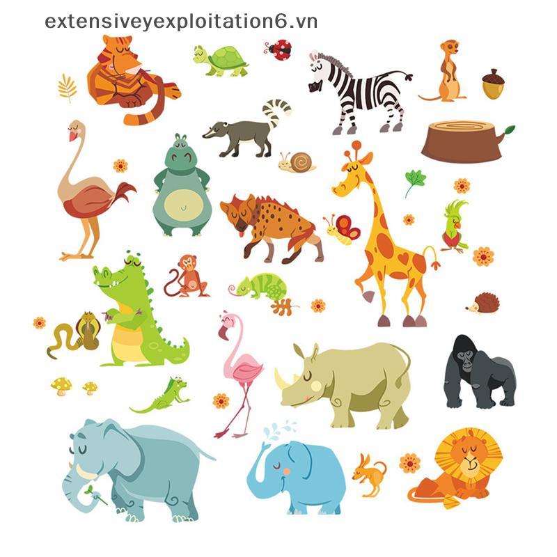 # expen # Animals Wall Stiers for Kids Baby Home Poster MonkeyElephant Horse Decals.