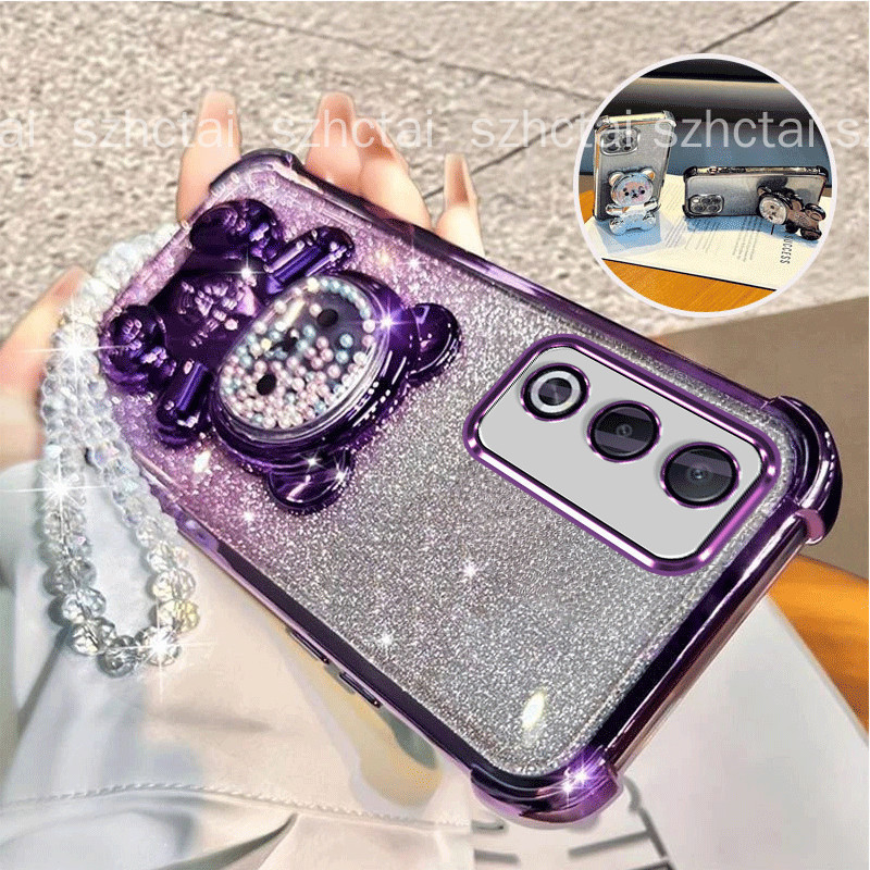 Ốp Lưng Cho OPPO OPPO A3 Pro Sang Trọng Lấp Lánh Lấp Lánh Vỏ Điện Thoại Dây Đeo Cổ Tay Pha Lê Vòng T