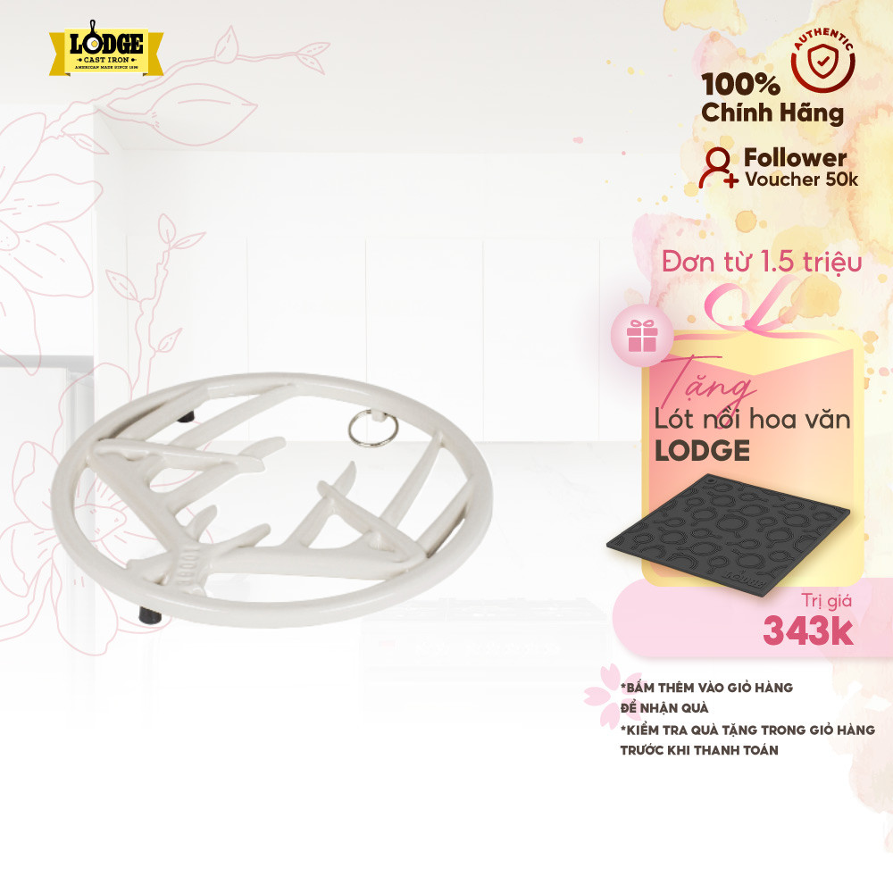 Lodge - Miếng lót nồi Antler màu trắng