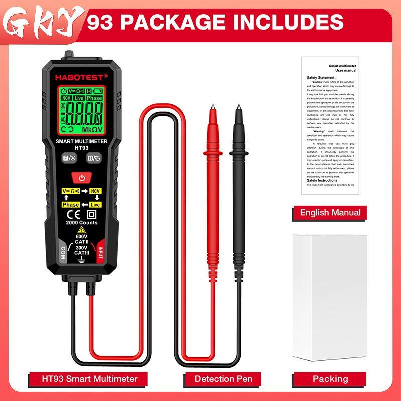 GKY 1 Cái Điện Áp AC / DC Điện Áp Đo Liên Tục HT93 Đồng Hồ Vạn Năng Kỹ Thuật Số Thông Minh NCV Đồng 