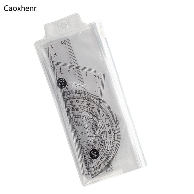 Caoxhenr 4 Dụng Cụ Hình Học Thước Nhựa Thước Đo Bộ Thước Thước Bộ Thước Tam Giác Thước Bộ Thước