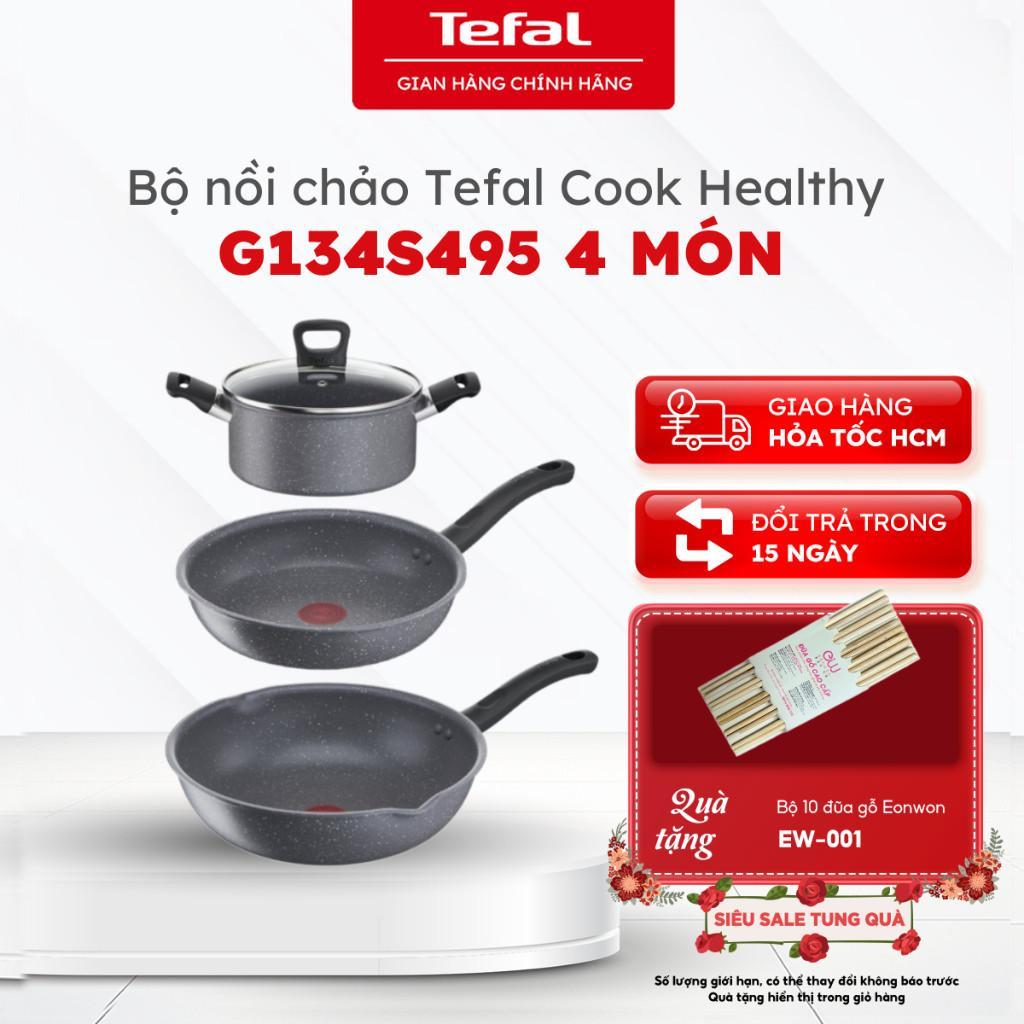 Bộ nồi chảo Tefal Cook Healthy G134S495, 4 món |Bảo hành 2 năm