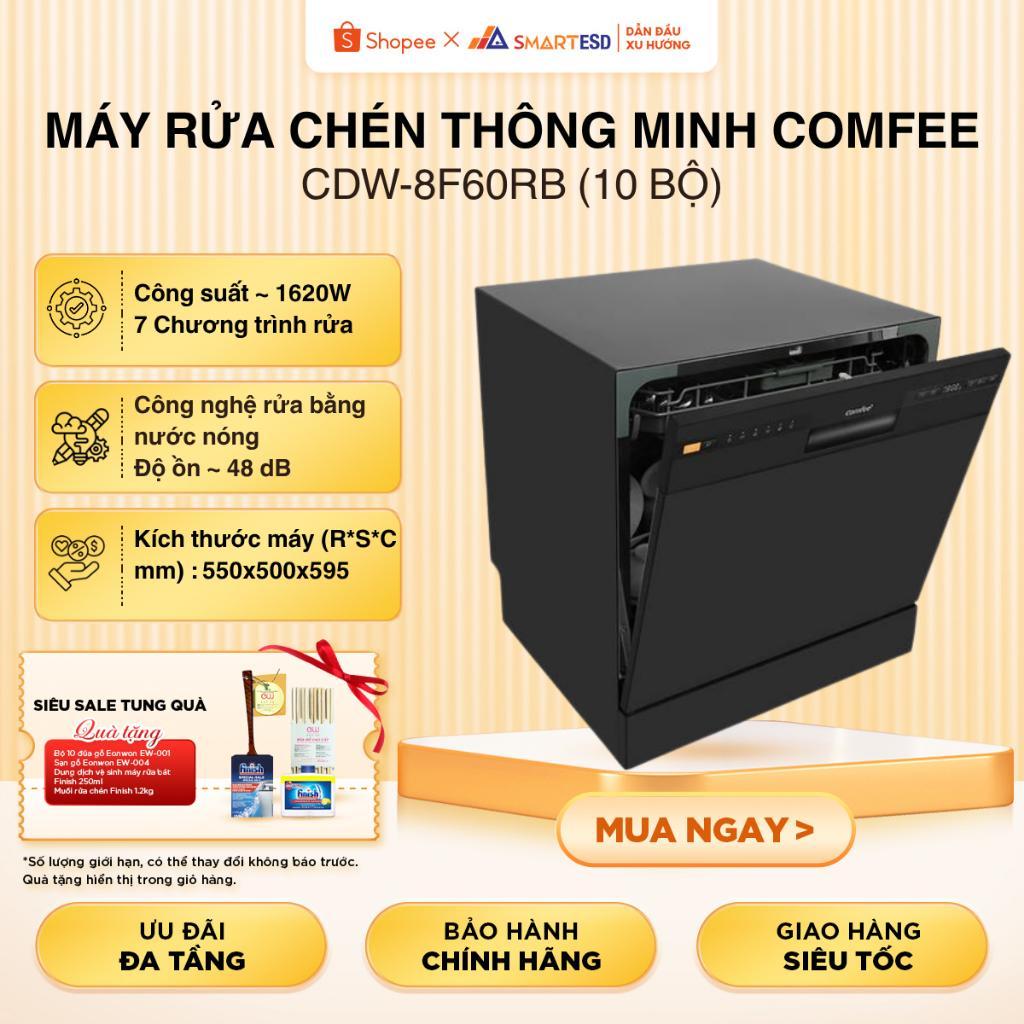 [Shopee - Giao lắp 0đ HCM-HN] Máy rửa chén thông minh Comfee​ CDW-8F60RB 10 bộ - BH 24 tháng