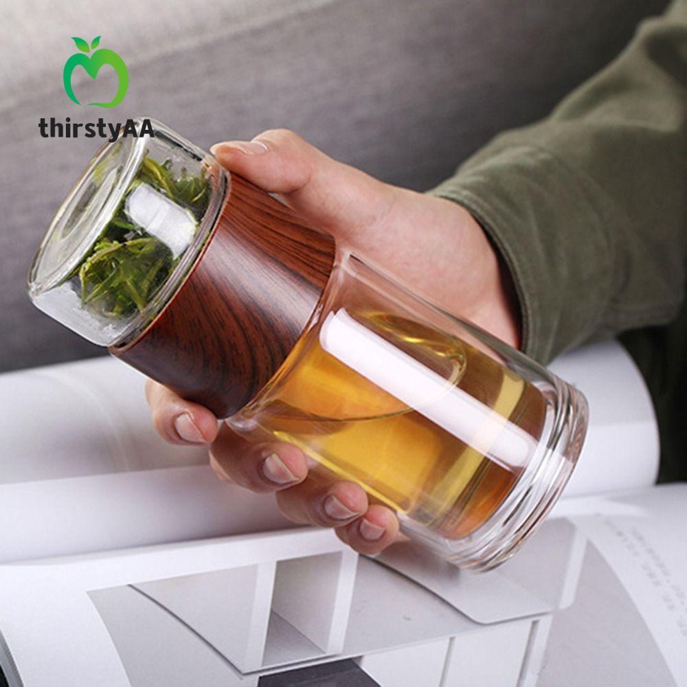 THRSTYAA Bình Hút Chân Không Tách Nước Trà 200ml Kính Cách Nhiệt Chống Rò Rỉ Sáng Tạo Tumbler