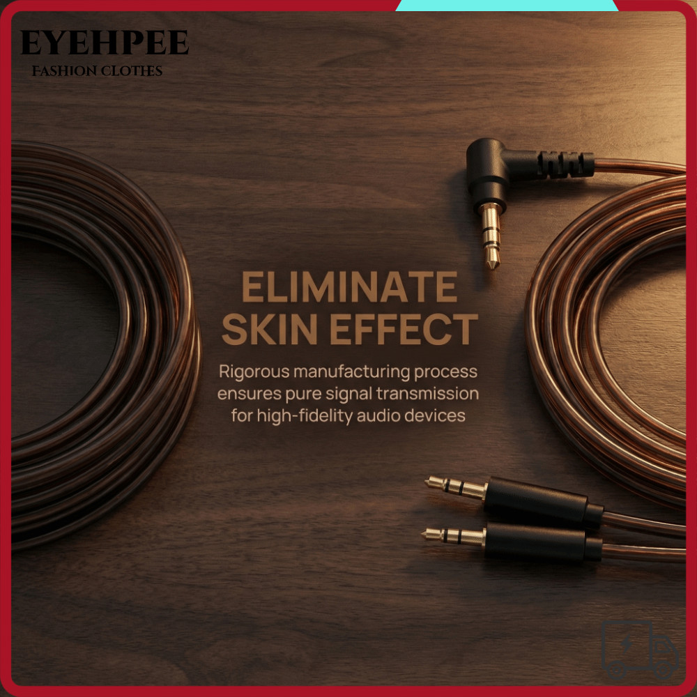 Cáp EYEHPEE Aux, Cáp thay thế tai nghe 120cm / 47.2in linh hoạt, Cắm và chạy 3.5mm sang Dual 2.5mm N