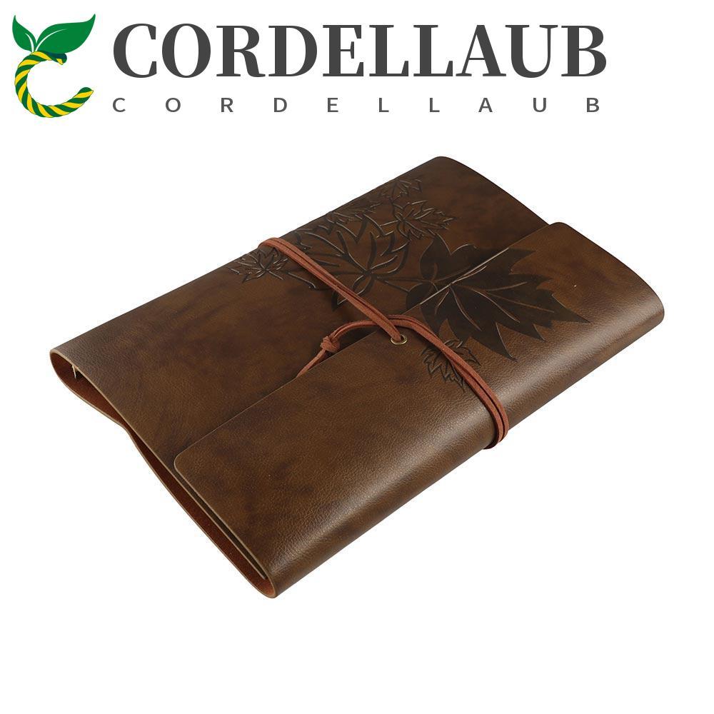 CORDELLAUB Travelers Vintage Notebook, A7 / A6 / A5 Giấy Kraft PU Da Kraft Notebook, Loose-leaf Note