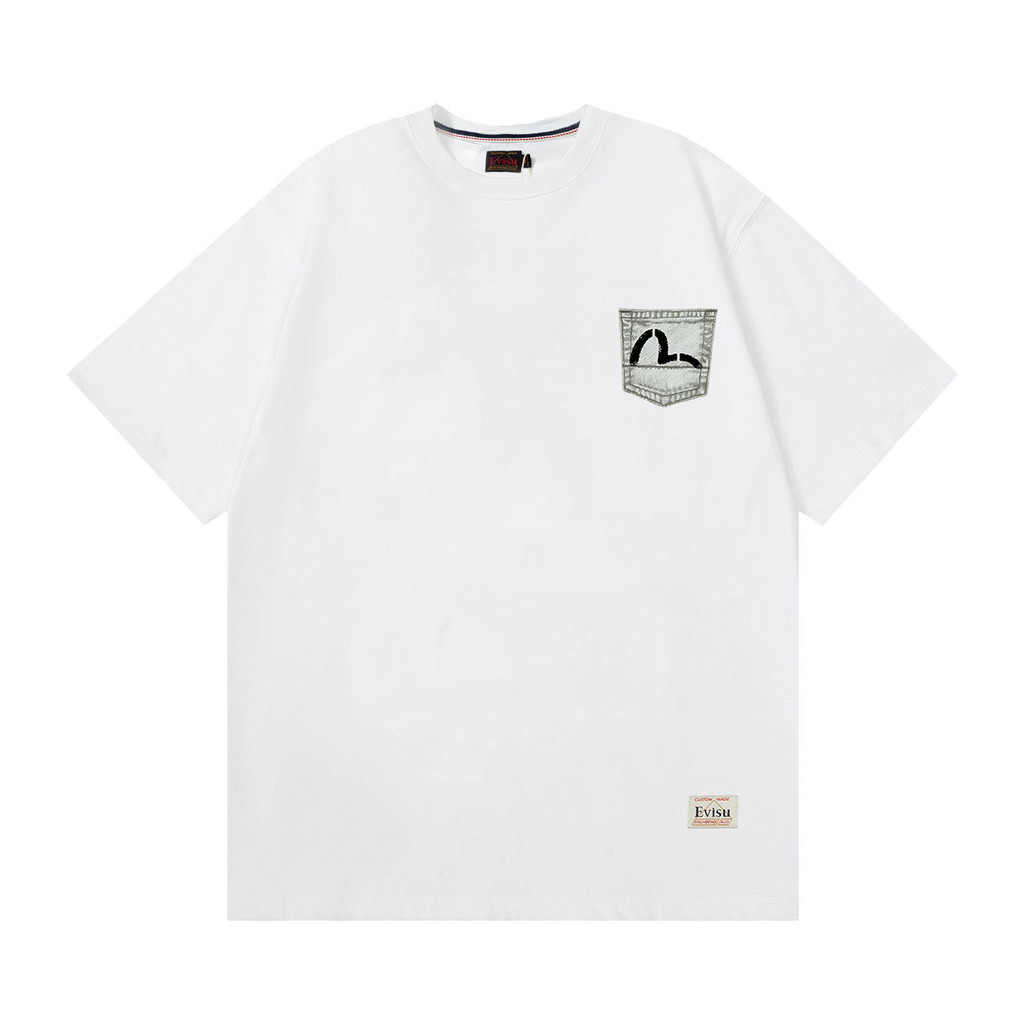 Áo Thun EVISU Nam Nữ Cổ Tròn Đơn Giản Cho Hàng Ngày