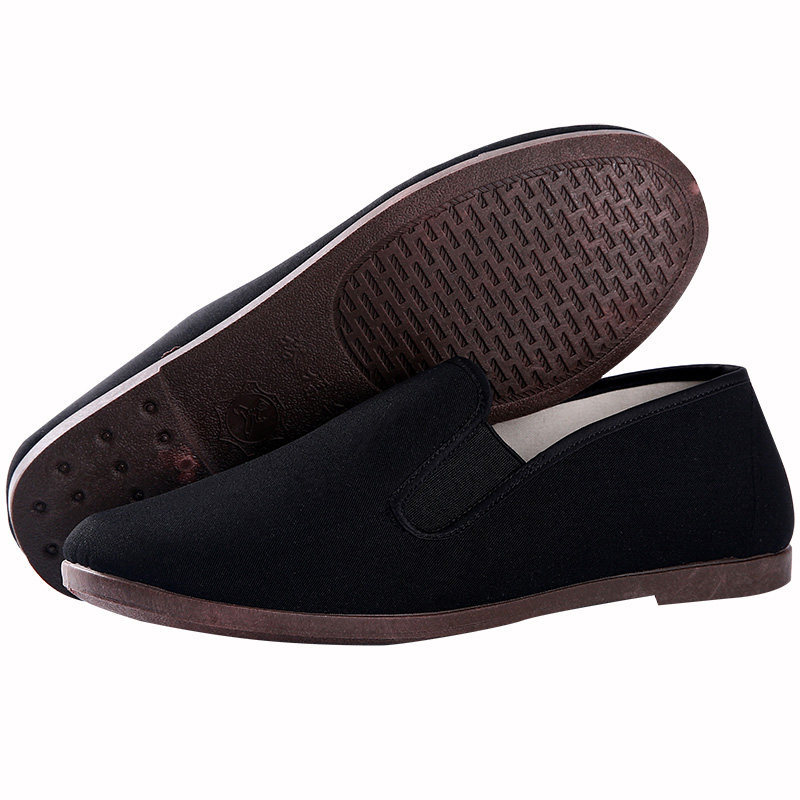 Xinyu Fuhua Cũ Bắc Kinh Giày Vải Nam Gót Phẳng Thoáng Khí Ngón Chân Tròn Bao Chân Đậu Hà Lan Giày Ca